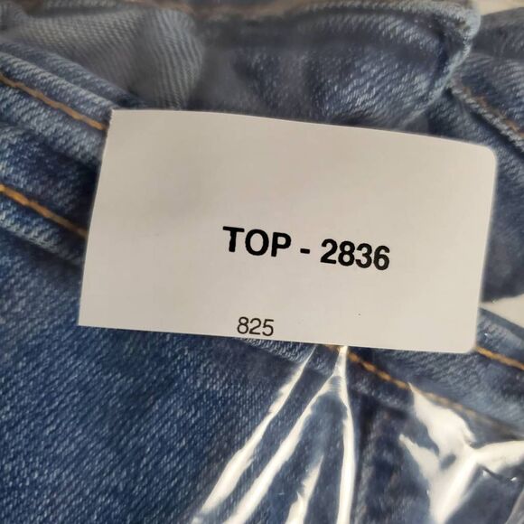 Old Navy Girls Jean Jacket Size XXL (16) Blue Denim Button Front Pockets Stretch - Picture 6 of 6